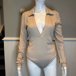 ALIX NYC Cream Long Sleeve Bodysuit